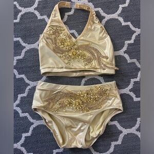 Gold 2 piece dance costume